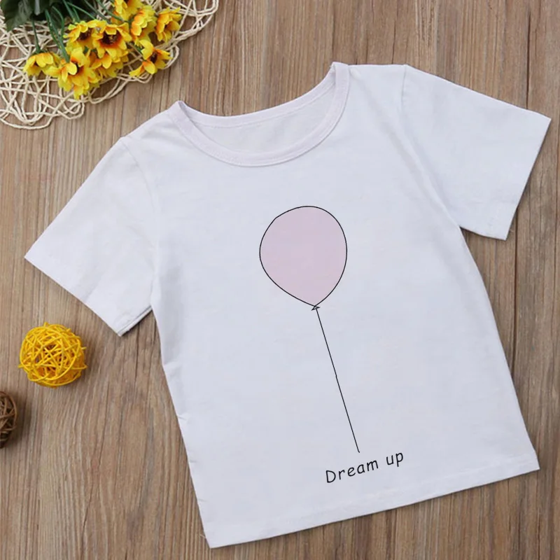 Летняя детская одежда футболка для девочек с милым принтом «Kawaii Give You A Heart» Harajuku/модные топы для мальчиков с рисунками из мультфильмов и круглым вырезом, BAL622 - Цвет: BAL622K