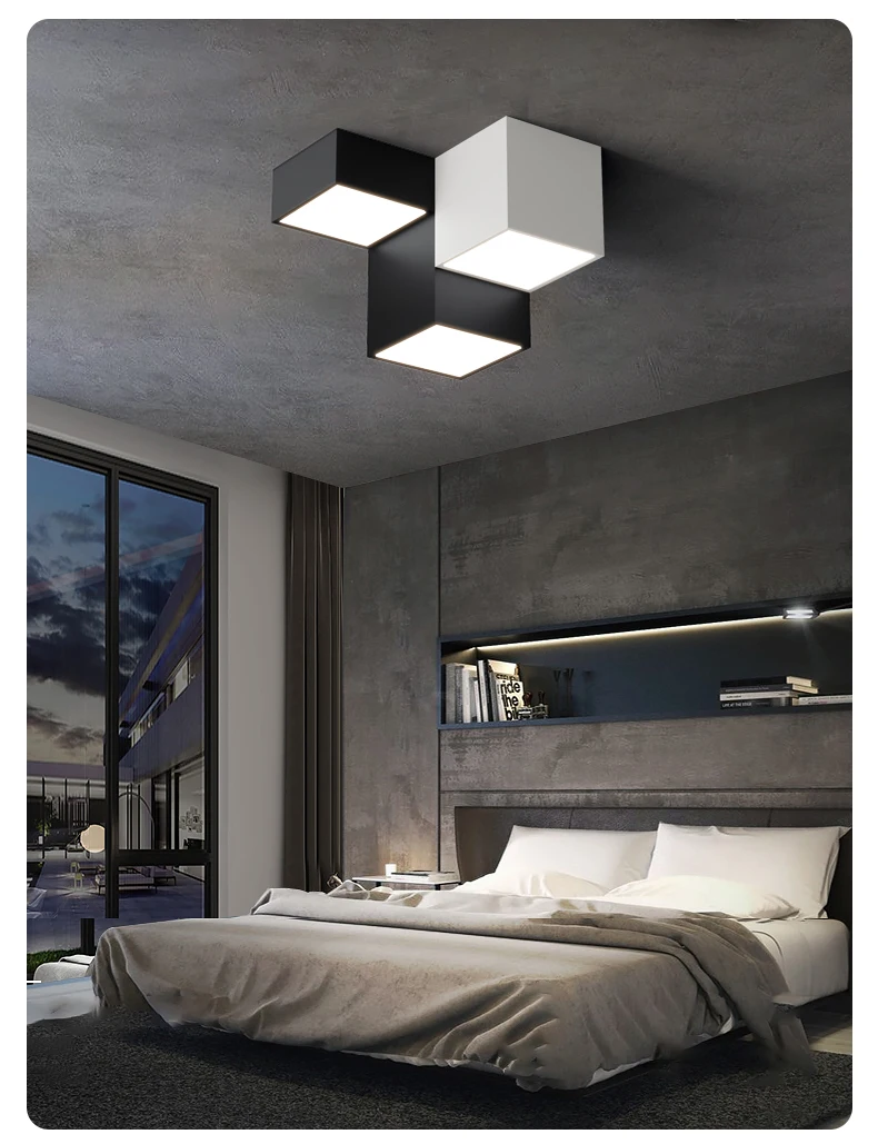 Bedroom lamp ceiling lamp new simple modern master bedroom room lamp creative contrast black and white Nordic lamps modern ceiling lights