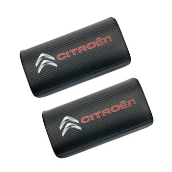 

2pcs car carbon fiber logo headrest PU leather car neck pillow For Citroens C1 C2 C3 C4 C5 C6 C8 C4L DS3 DS5 Car Accessories