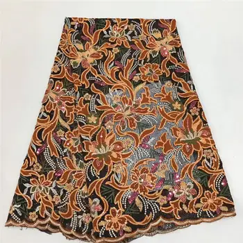 

African Laces Embroidered Nigerian Laces Fabric High Quality Sequins Tulle French Lace Fabric A1899
