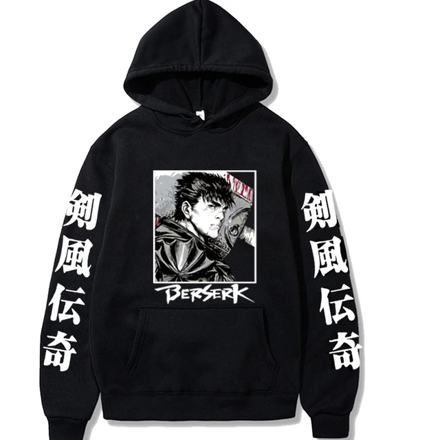 Anime Hoodie Berserk Harajuku Guts Eyes Manga Hoodies Sweatshirt Graphic Winter Pullover Fashion Long Sleeve Men/Women Hoody Black11