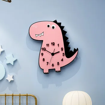 

Dinosaur Anime Silent Acrylic Large Decorative Wall Clock Modern Design Living Room Home Decoration Wall Watch Wall Sticker
