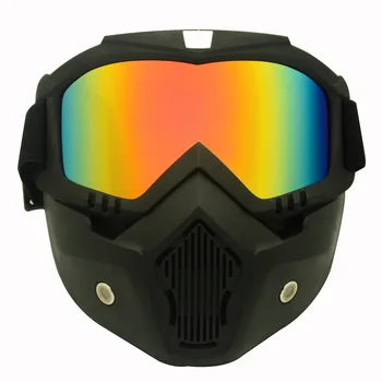 

High Quality Full face shield Saliva protection Masks Anti-pollution Dust Detachable Filter Mouth Mask Goggles Respirator