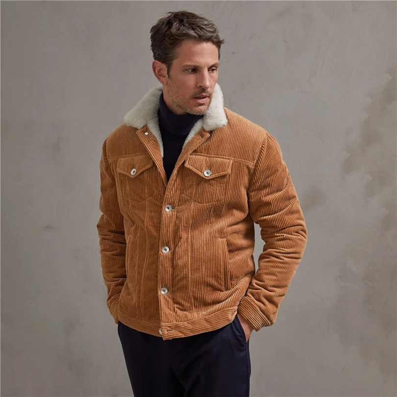 Chaqueta pana de algodón 100% para hombre, abrigo informal americano de Cachemira, ropa gruesa Vintage para Primavera, otoño e invierno, 2022| Chaquetas| - AliExpress