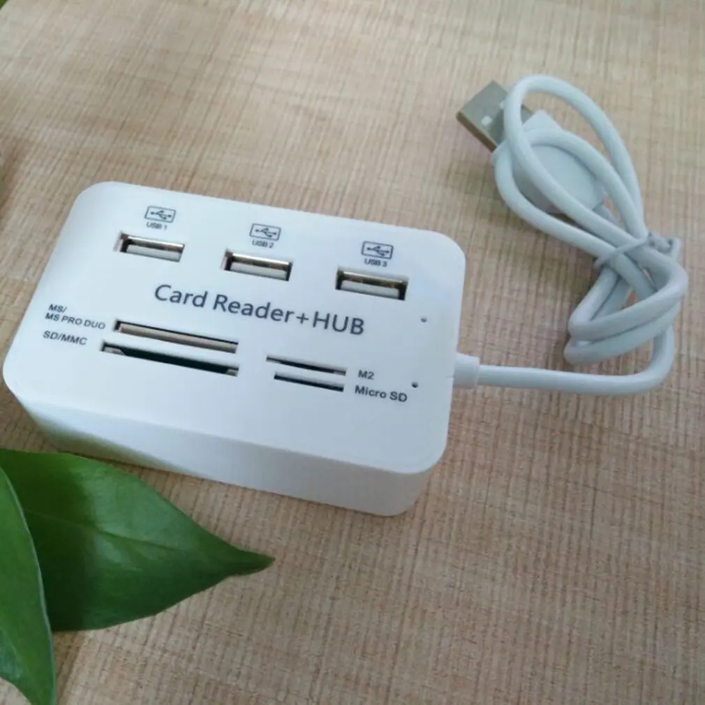 3in 1 мини-кардридер usb-хаб Combo2.0 высокоскоростной Мульти USB 2,0 концентратор USB разветвитель портативный все в одном для SD/MMC/M2