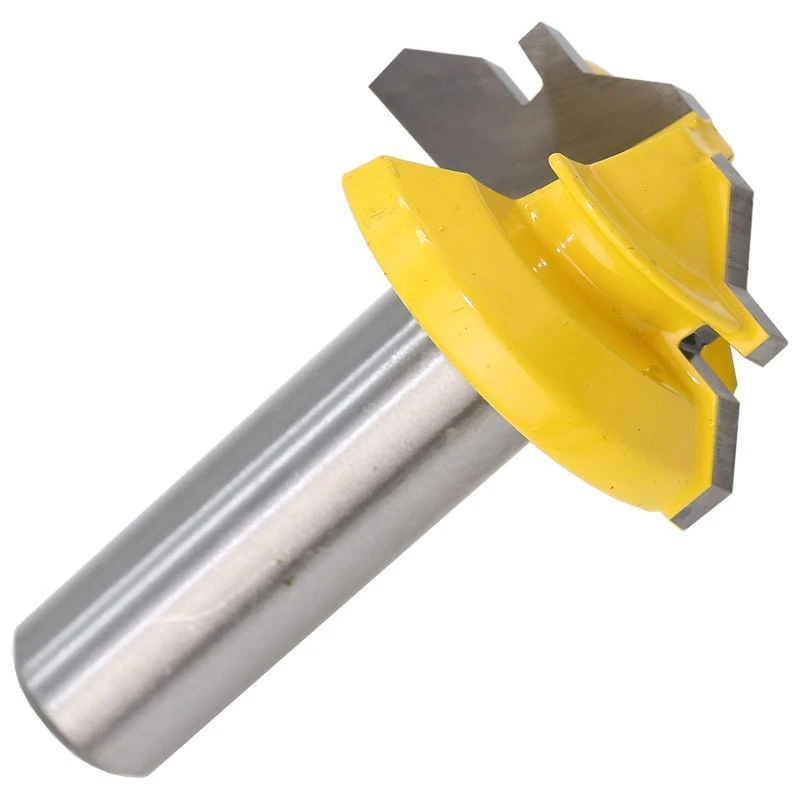 Free shipping 1PC Small Lock Miter Router Bit Anti-kickback 45 Degree 1/2 Inch Stock Shank Tenon Cutter for Woodworking