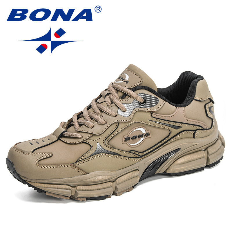 BONA 2023 New Designers Popular Action Leather Men Sneakers Outdoor Casual Shoes Fashion Man Leisure Footwear Walking Shoes Soft