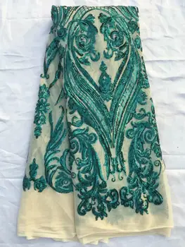 

African Lace Fabric 2019 High Quality Lace Fabric French Sequins Net Cord Tulle Fabrics Nigerian Laces For Wedding Dress