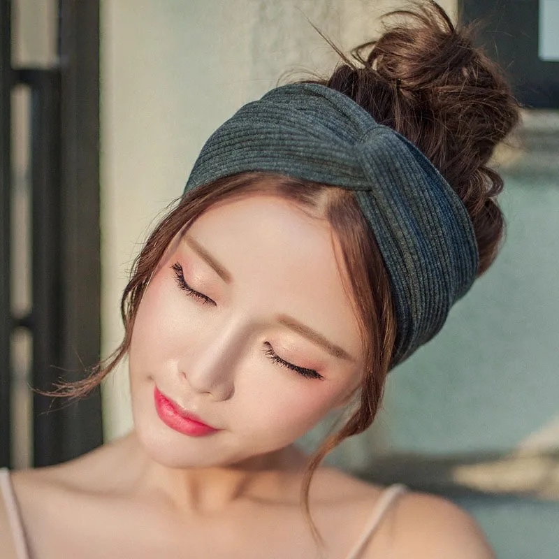 

FAMSHIN 20 Color Cotton Headband For Women Girl Baby Headband 2020 Elastic Knot Headbands Twist Fashion Cross Hair Accessories