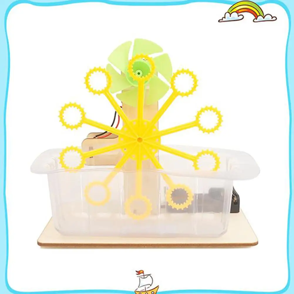  DIY Automatic Blowing Bubble Machine Science Small Production Science Kit Hand-assembled Toy