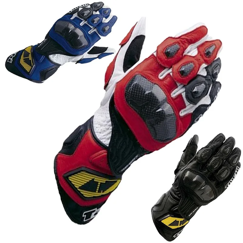 Motorcycle Gloves Sports Gloves Leather Motorcycle Gloves TAICHI motorcycle racing carbon fiber breathable leather gloves off-road motorcycle racing perforated leather protective gloves
