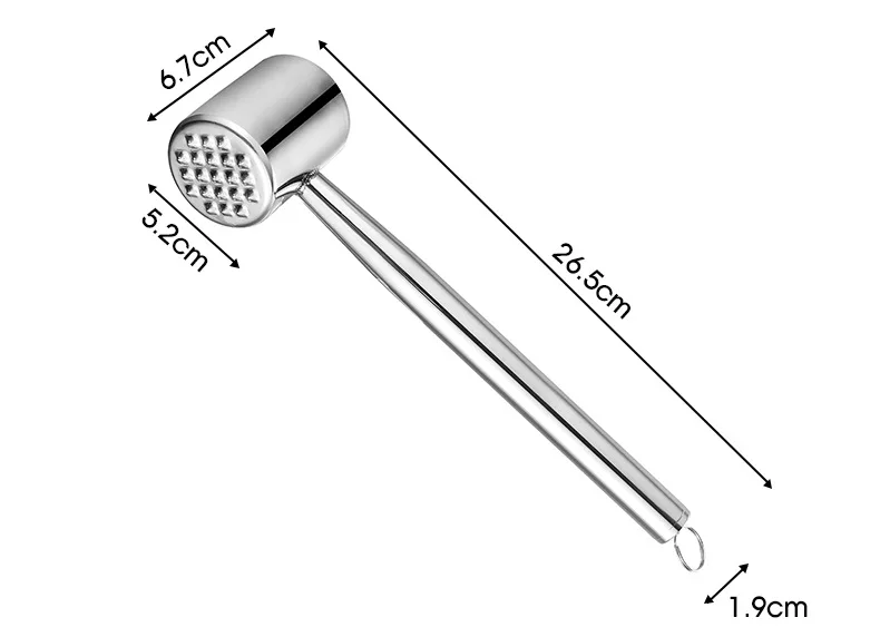 Stainless steel meat hammer steak pork chops loose meat hammer 304 stainless steel household kitchen supplies meat hammer