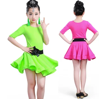 

Competition Children Latin Dance Dress Swing Dance Dress Fringed Tango Salsa Ballroom Kids Dresses for Girls Dancing Costumes