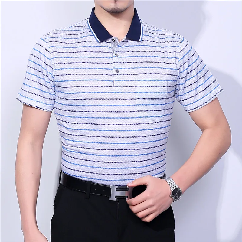 

Nice Pop Men Stripes & Lattice Color Homme Soft Material Classic Design Men Ice Silk Summer Casual