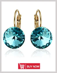 Модное ювелирное изделие, Золотые серьги для женщин, австрийские кристаллы, фиолетовые висячие серьги, каменные серьги, Mujer Moda Earing E0001