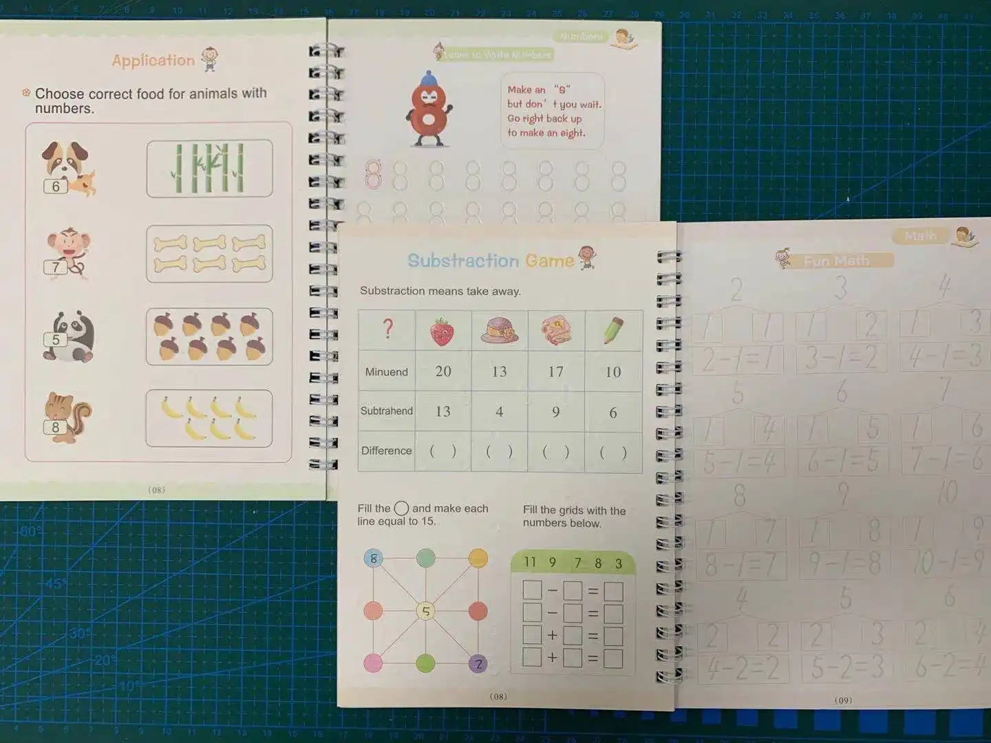 4本 セット子供の魔法の本再利用可能な3d書道コピーブックアルファベット 描画 番号 数学子供手書き練習帳 Null Aliexpress