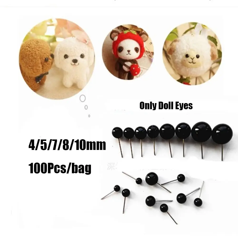

Gift Plastic 4/5/7/8/10mm Wholesale Animals Puppets making Black Glass Eyes Bears Needle Felting Dolls Convenient Accessories