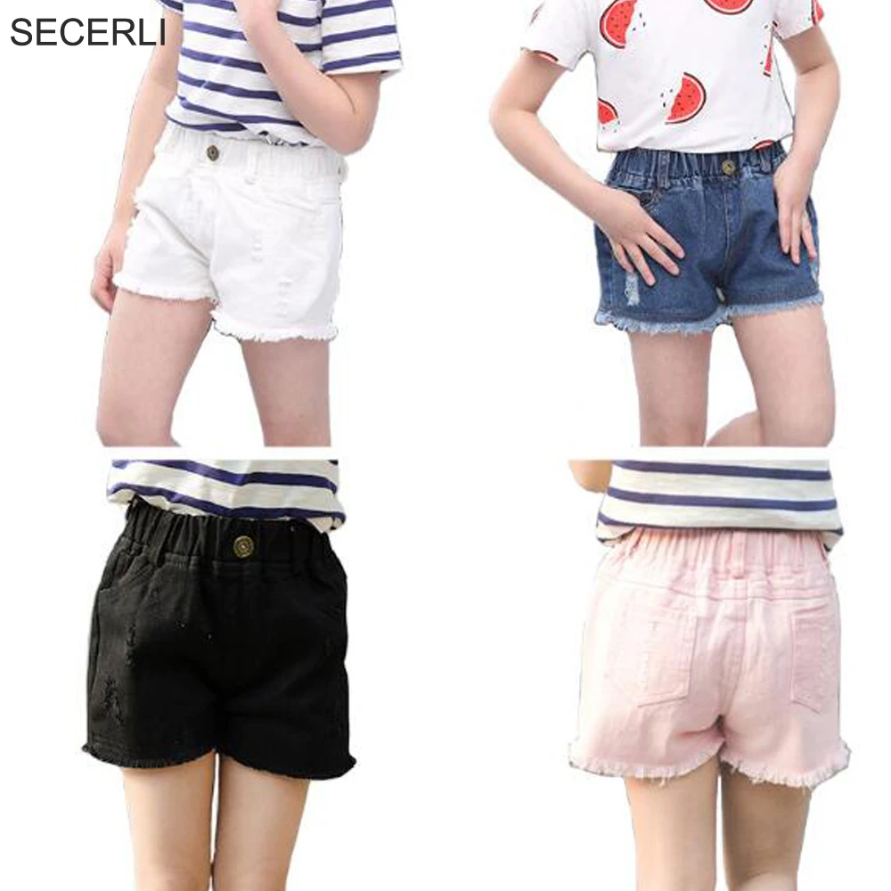 Kids Girls Shorts 2 to 15Years Children Summer For Trousers 6 8 10 12 Teenage Jeans |
