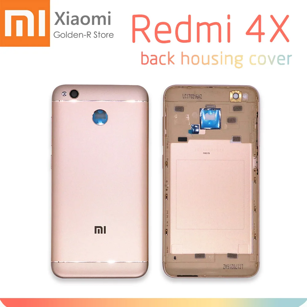 

Replacement Parts For Xiaomi Redmi 4X Back Battery Cover Metal + Camera Glass+Side Keys Rear Housing Redmi 4X Battery Door Case