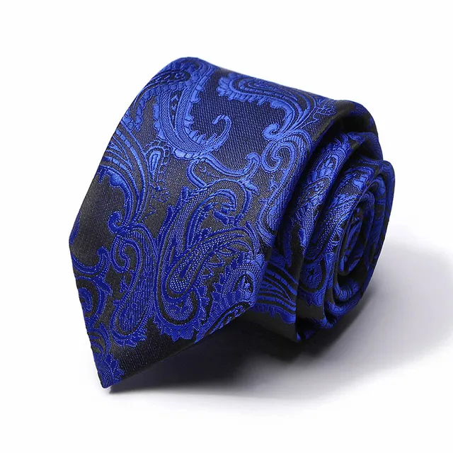 Novelty Ties Men's Fashion Tie  7.5cm Blue Necktie Green & Orange Color Neck Tie For Men Paisley Floral Bowtie Wedding L18