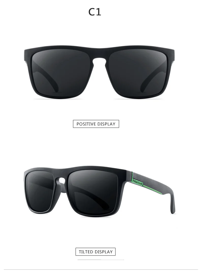 Высокое качество, квадратные солнцезащитные очки, мужские поляризованные очки для вождения, мужские солнцезащитные очки для мужчин, Ретро стиль, люкс класс, UV400 - Цвет линз: C1