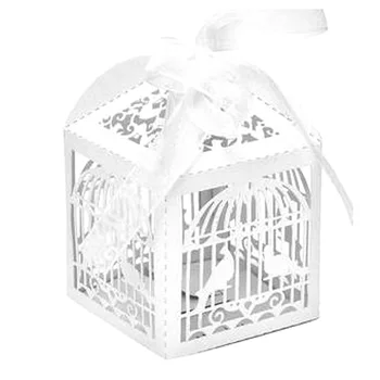 

50pcs Laser cutting hollow cross love Birds Candy Box Wedding Favors Gifts Box for Party Decoration Wedding Supplies Favor Bags