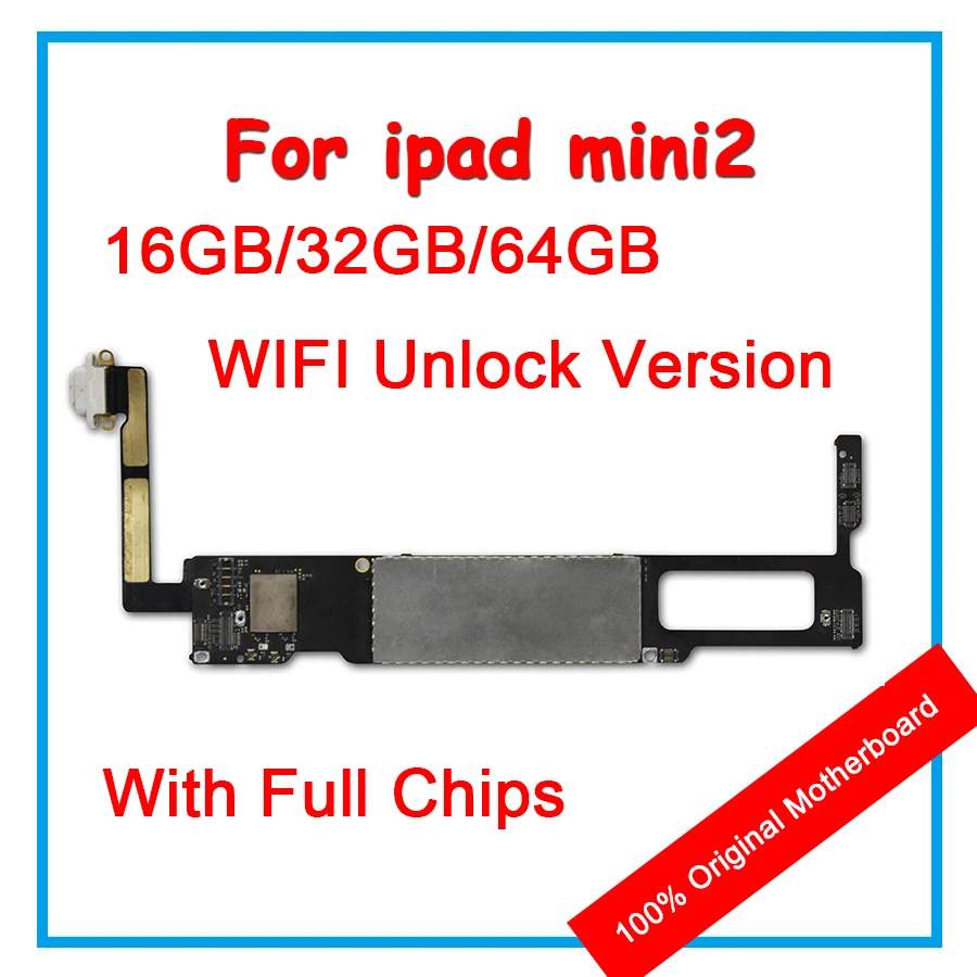 Для ipad mini 2 MINI2 16 GB/32 GB/64G оригинальная материнская плата разблокировка IOS установленная логическая материнская плата со всеми ЧИПАМИ Замена