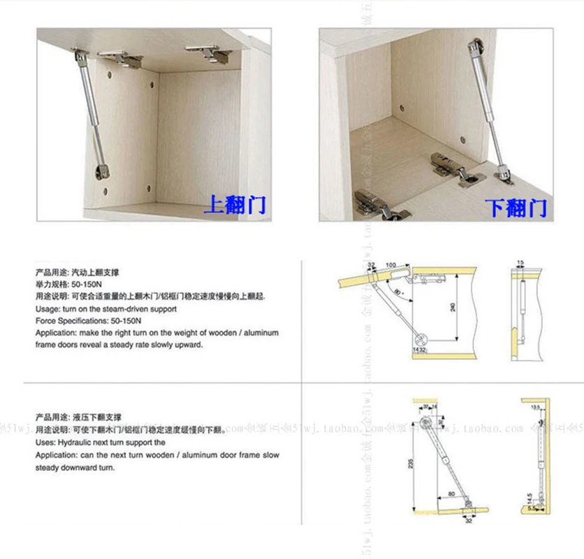 UNILOCKS Telescopic pneumatic hydraulic support rod/pneumatic support rod for cupboard door