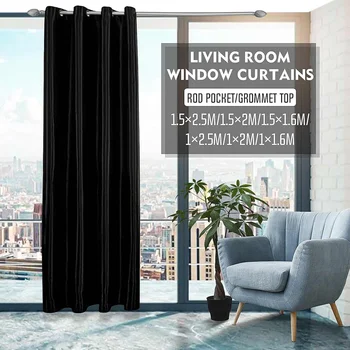 

1 Panels Noise Reducing Curtains Heavy-duty Thermal Grommet Blackout Drapes Window Curtain Window Treatment Drapes Solid