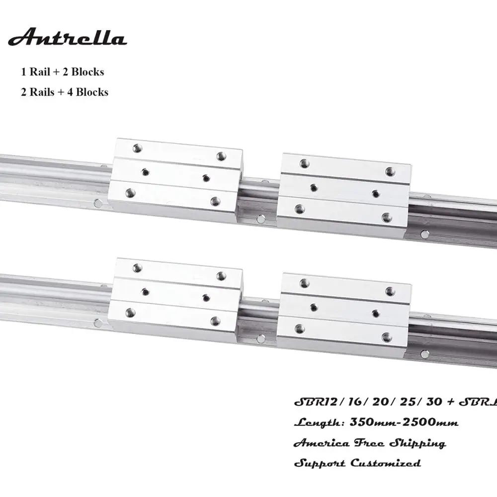 Линейная направляющая Antrella SBR12 350-950 мм линейная с подшипниками SBR12LUU |