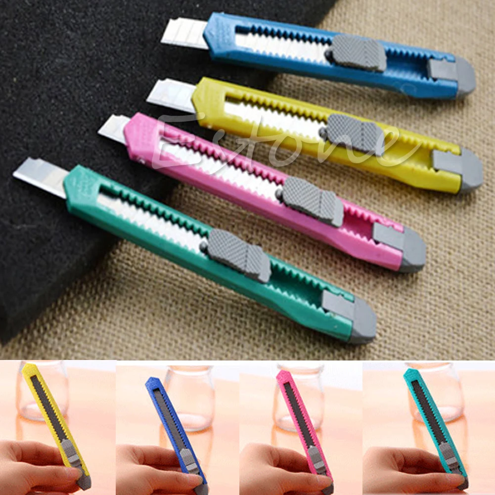

2PCS Box Cutter Utility Knife Snap Off Retractable Razor Blade Knife Tool WXTA