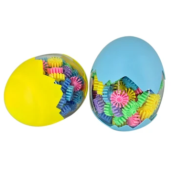 

Pack Of 2 Filled Easter Egg With Gear Building Interconnecting Blocks Educational Toys For Children Christmas Gift