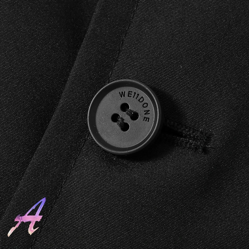 WE11DONE Square Rubber Brand Suit High-quality Men and Women Simple Mid-length Welldone Suit Jacket