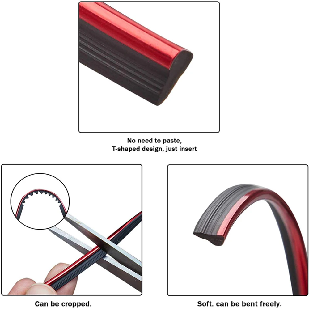 Interior Moulding Trim Strip 5M Car-styling Flexible Door Auto Interior Decorative