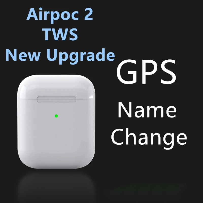 AirPoc 2 Super Clone GPS Positioning +Name Change Smart Sensor Bluetooth Earphone Headset pk i90000 pro i99999 i200000 tws air 3