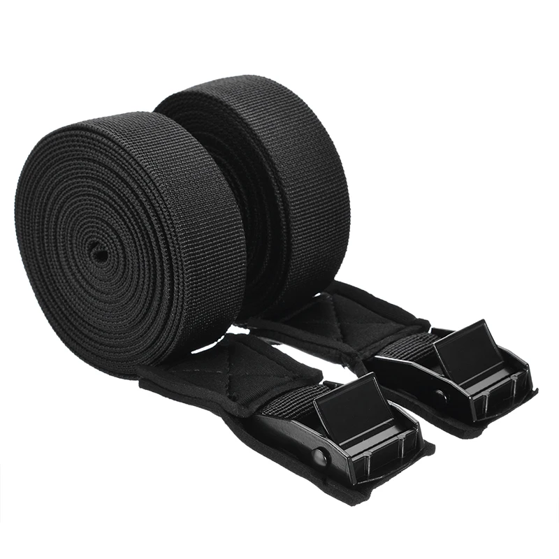 1Pair Multipurpose High-strength Tension Car Roof Luggage Rack Tie Kayak Surfboards Straps Luggage Belt with Zinc Alloy Buckle