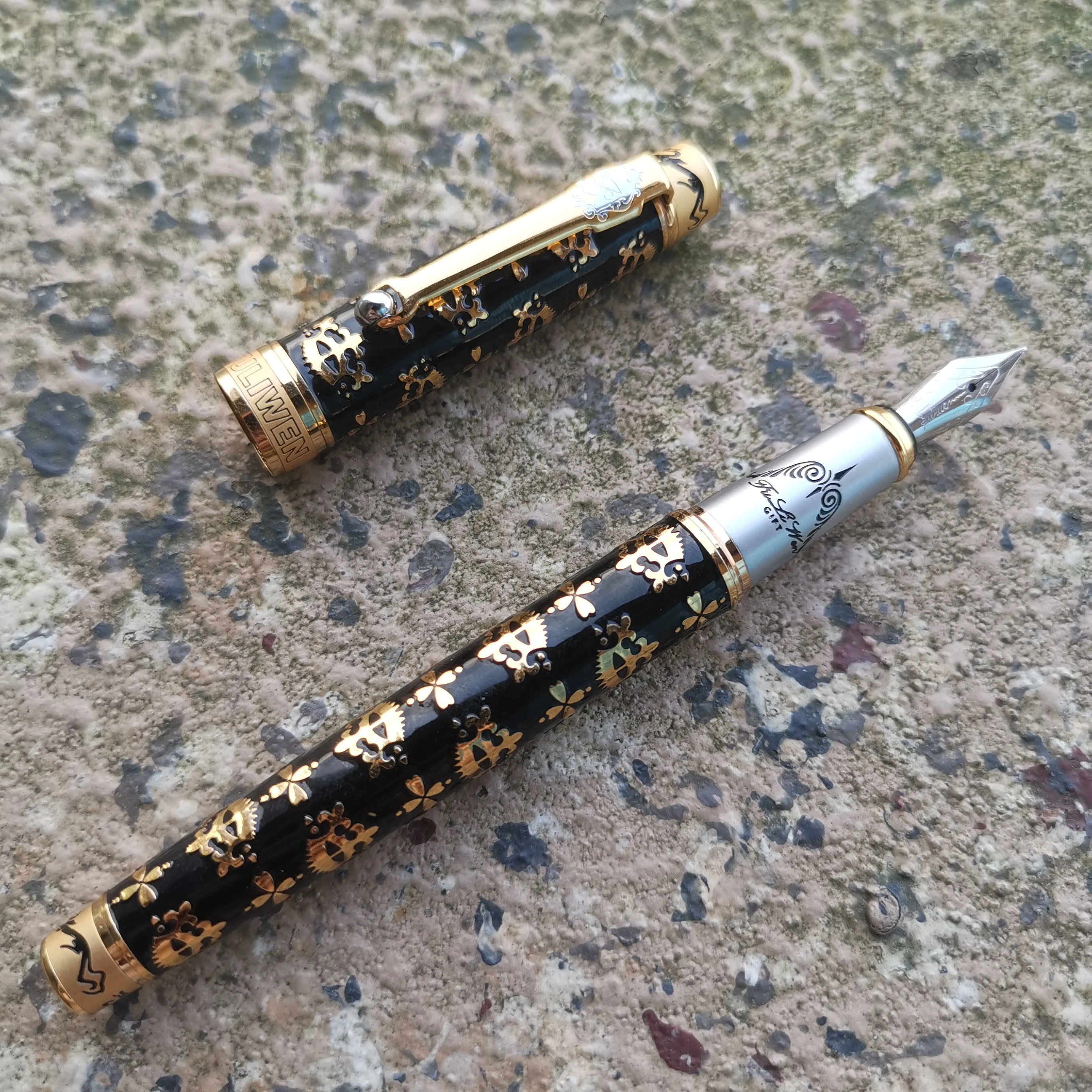 

Fuliwen Emblema Fountain Pen M Silver Nib Converter Pen OEM Product Stationery Office school supplies penna stilografica