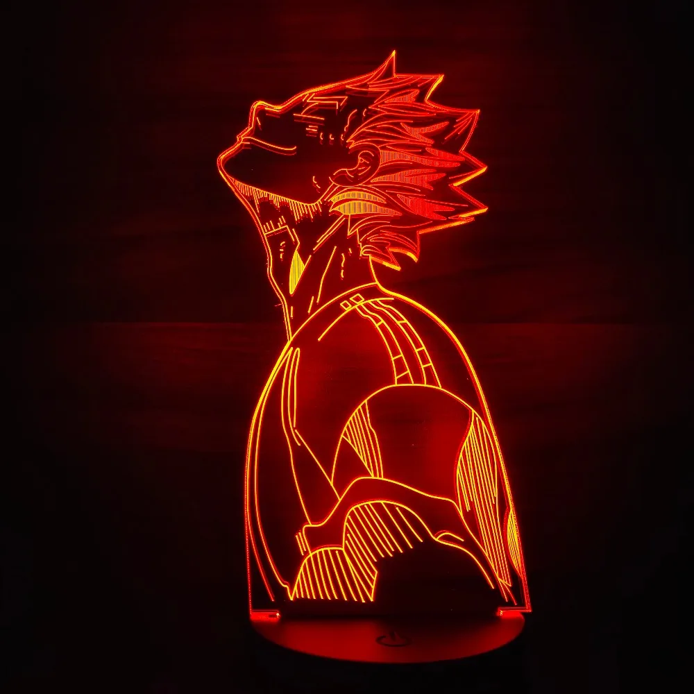 Haikyuu Bokuto 3D Led Anime Illusion Nightlights Led Color Changing Table Lamp For Home Decor