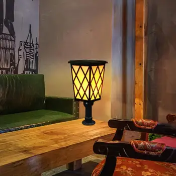 

Solar Energy Column Flame Lamp Plastic 48 LED Light Control Stigma Courtyard Fence Outdoor Pluggable Waterproof Lighting