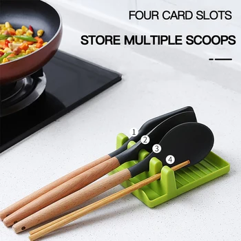 

Spatula Pot Lid Holder Storage Shelf Spoon Rest Tableware Holder Draining Rack Mat Organizer Heat Resistant Kitchen Cooking Tool