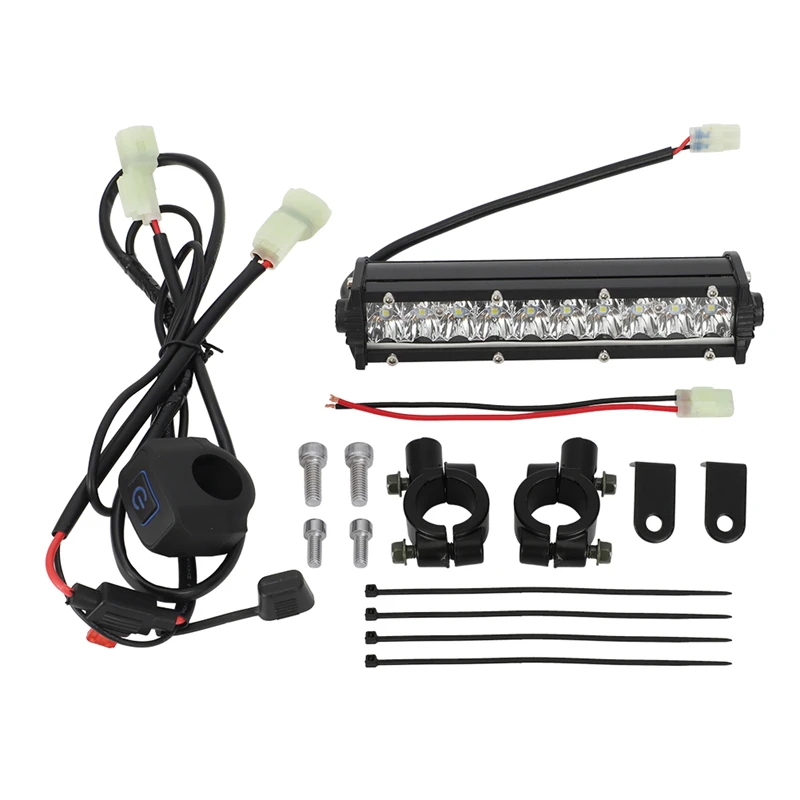 

Universal LED Headlight Light Bar with Blue Lighting Headlight Waterproof Switch Plug and Play Dirt Bike Moto Lamp Parts