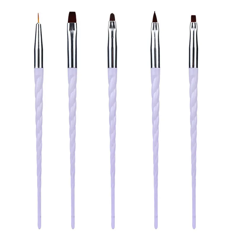 1 Set 5Pcs CYSHMILY 5 шт./компл. ногтей кисть спираль Форма Дизайн Живопись Рисунок пером вкладыш акриловая пудра УФ кисти маникюрные инструменты для ногтей - Цвет: 1 Set 5Pcs