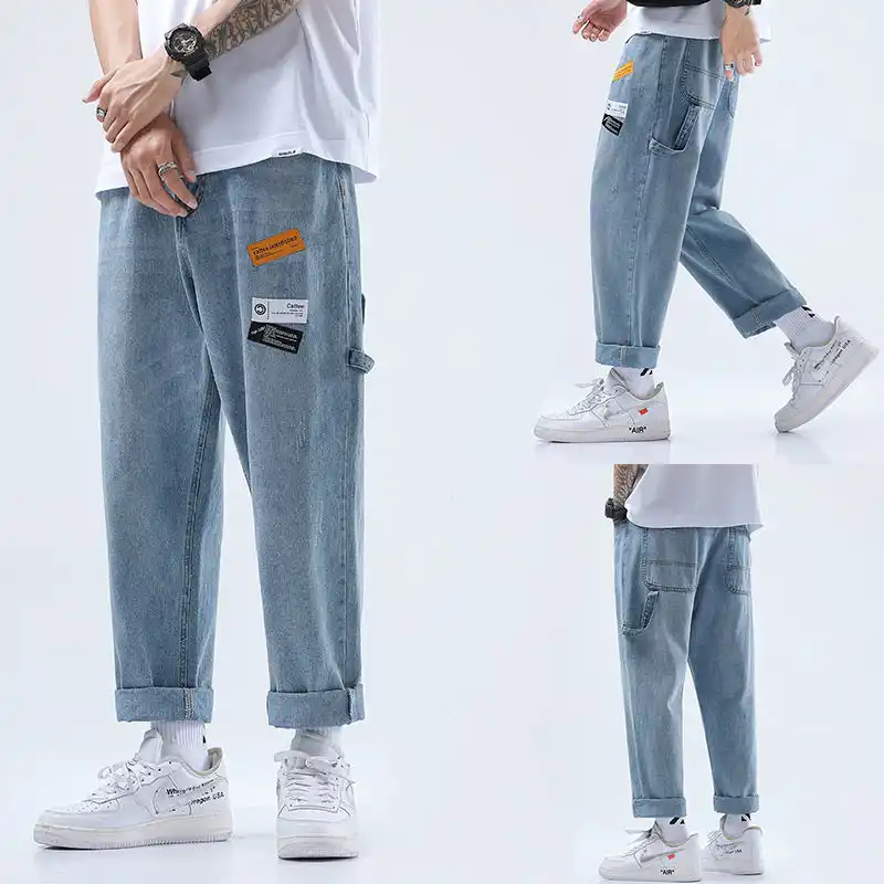 loose maong pants outfit