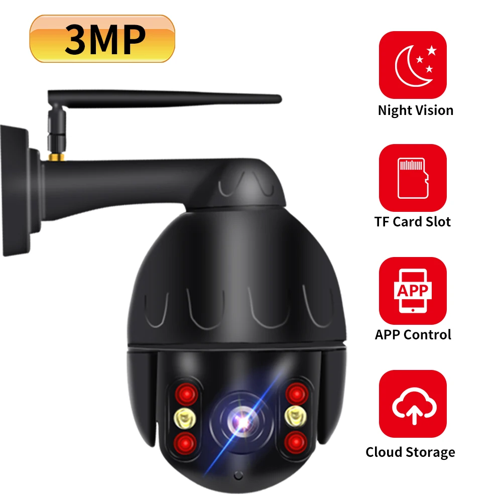 3mp/4mp/6mp камера наблюдения наружная WiFi ip-камера безопасности Водонепроницаемая PTZ