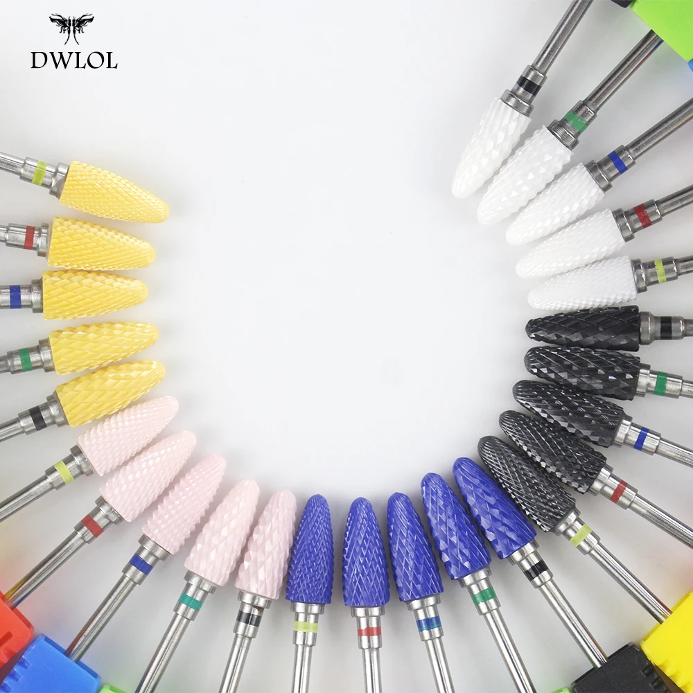 Color broca de clavo de cerámica eléctrica manicura taladros de máquina fresadora cortador de uñas manicura cortador de uñas artístico herramientas