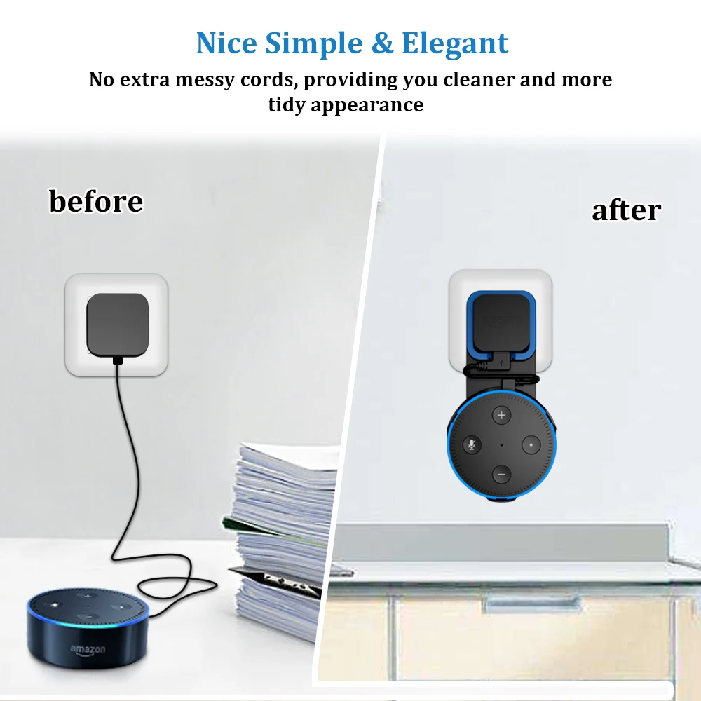 Домашнее настенное крепление для Amazon Echo Dot 2nd Gen с кабелем намотки защитный кронштейн клипса смарт-динамик сабвуфер стенд