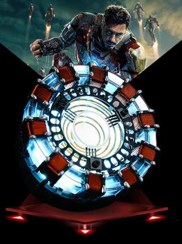 

[Funny] 1:1 scale Iron Man Arc Reactor A generation of glowing iron man heart model with LED Light Action Figure Toy Display box