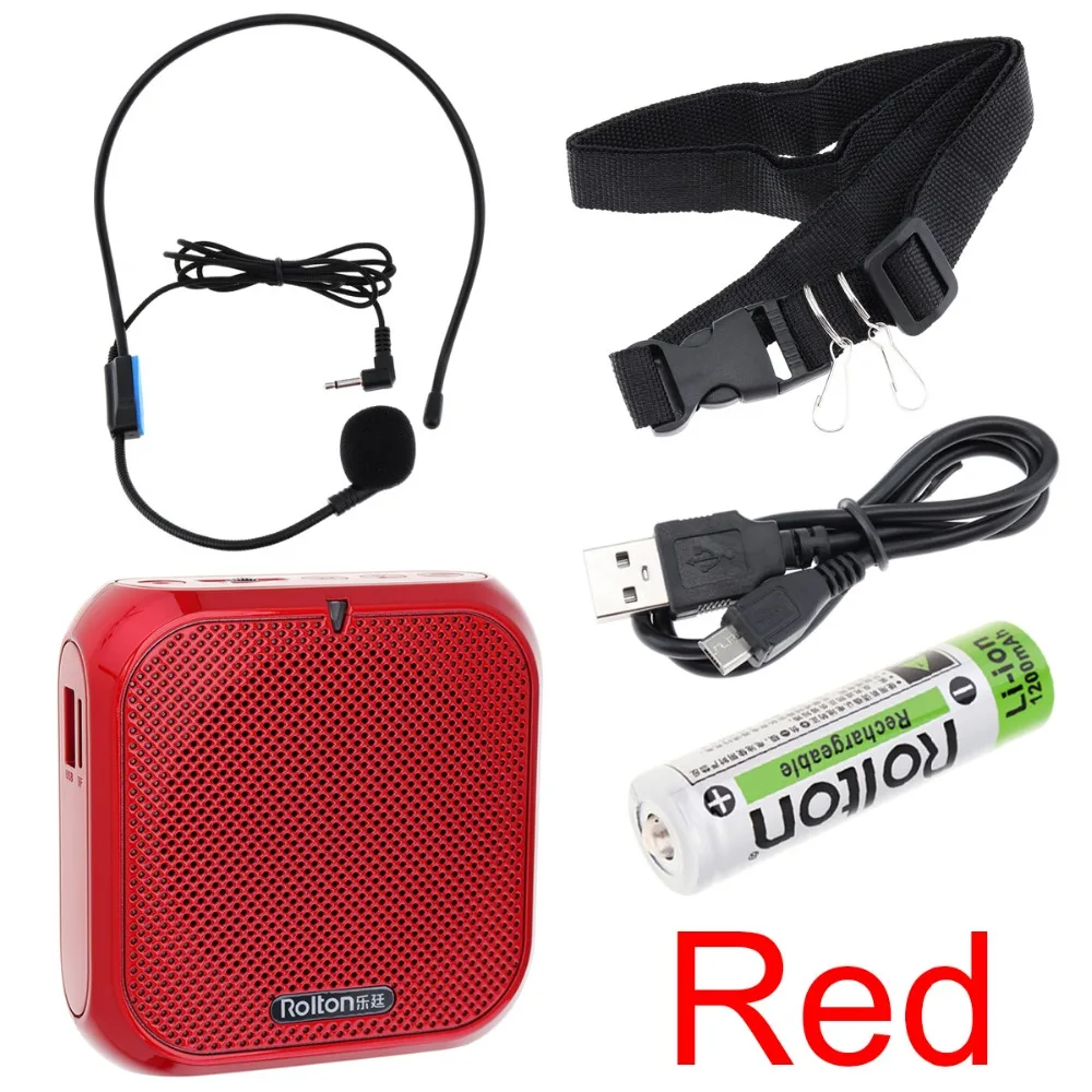 Rolton K400 портативный голосовой усилитель мегафон усилитель с проводным микрофоном аудио динамик громкий динамик FM радио MP3 обучение