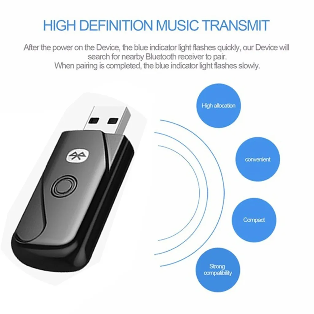 Беспроводной Bluetooth аудио стерео передатчик приемник HIFI музыкальный адаптер музыкальный домашний автомобильный адаптер 2 в 1