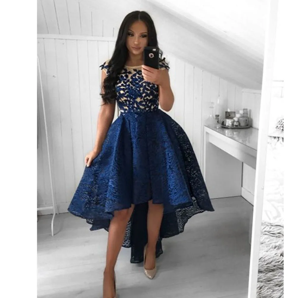 plus size short front long back dress